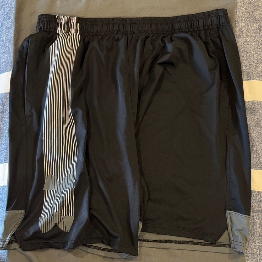 Under Armour Black Athletic Shorts with Gray Accents